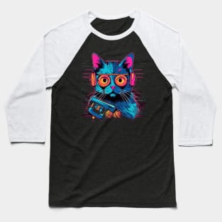 80s Cat Style Baseball T-Shirt